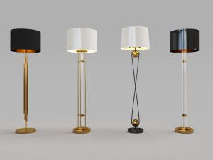 现代金属支架黑白圆柱灯罩落地灯