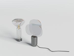 新中式透明玻璃灯罩的台灯