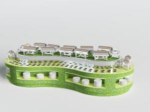 饭店绿色双层食品料理台