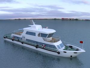 白色双层小型游艇