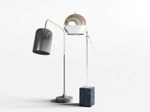 现代金属灯罩的落地灯