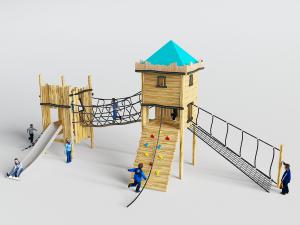 户外社区带攀岩的滑滑梯游乐设施3d模型 户外社区带攀岩的滑滑梯游乐设施