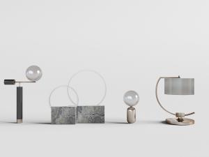 新中式大理石底座的台灯