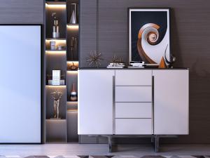 后现代白色装饰柜