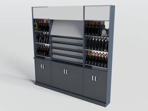 现代灰色红酒货架、酒柜3d模型 现代灰色红酒货架、酒柜