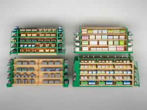 绿色药品货架、药品盒