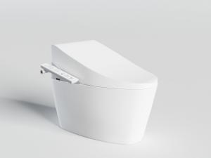 带有遥控器的白色智能马桶