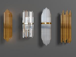 现代金属条拼接灯罩的壁灯