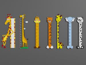 长颈鹿、大象等动物身高测量尺