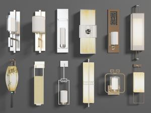 中式不同形状的壁灯