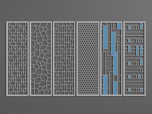 中式多边形花纹隔断3d模型 中式多边形花纹隔断