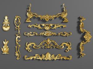 欧式金色雕花构件