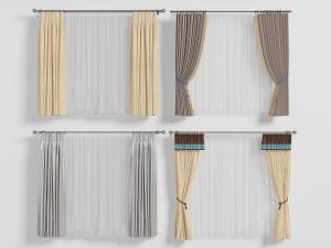 带有窗帘杆的布艺窗帘