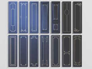 装饰有中式元素金属边的护墙板