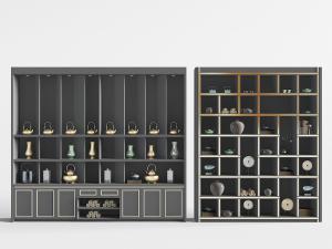 中式茶具茶壶收纳展示柜