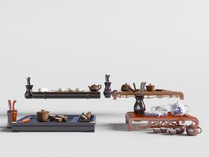 中式多款实木茶盘茶具