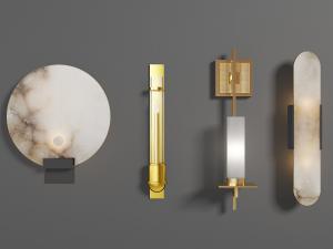 中式大理石纹理灯罩的壁灯