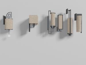 新中式布艺灯罩方形壁灯