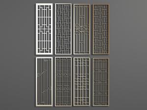 中式金属长方形隔断3d模型 中式金属长方形隔断