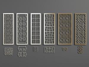 金属质感的隔断3d模型 金属质感的隔断