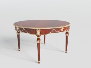 欧式装饰雕花构件的圆形茶几3d模型 欧式装饰雕花构件的圆形茶几