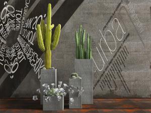 工业风长方形水泥花盆仙人柱盆景盆栽