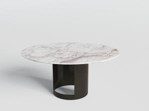 新中式圆形大理石茶几3d模型 新中式圆形大理石茶几