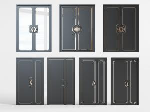 中式双扇大门、子母门