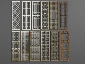 金属花纹隔断3d模型 金属花纹隔断