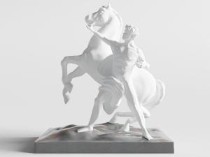 牵着马匹的人物雕塑雕像