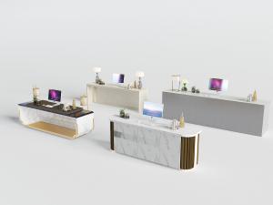 新中式大理石材质的前台接待台