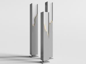 新中式灰色柱形长方形落地灯