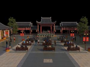 中式露天古建戏台