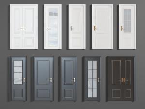 简欧双扇、单扇和带玻璃的平开门