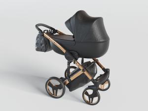 黑色的可折叠带斗篷的婴儿推车