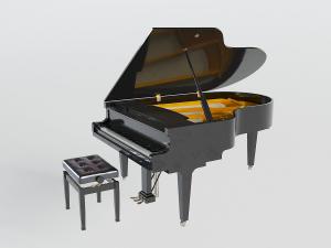 欧式古典黑色三角形钢琴