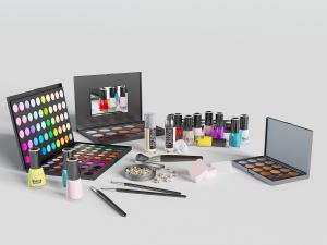 彩妆、指甲油和粉扑化妆品
