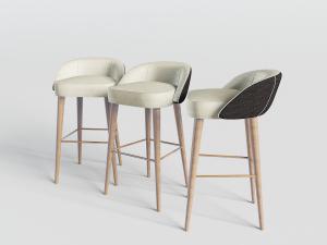 新中式实木四脚吧椅