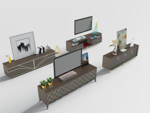 新中式长方形咖啡色的电视柜装饰柜