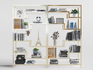 现代金属镂空装饰隔断、书柜