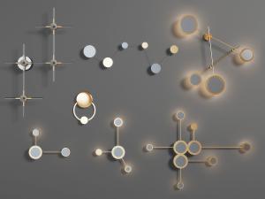 新中式金属圆形磨砂灯罩装饰壁灯