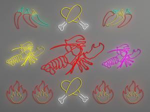 餐厅招牌龙虾食物造型的装饰灯具