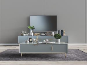 现代轻奢灰蓝色装饰柜、电视柜