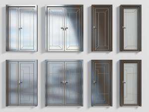 新中式子母门、双扇、单扇带玻璃的平开门