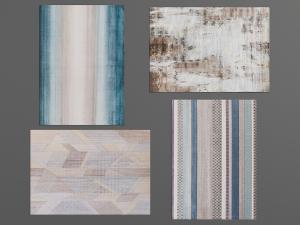 新中式蓝色渐变图案的地毯3d模型 新中式蓝色渐变图案的地毯