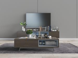 北欧深实木茶几、电视柜3d模型 北欧深实木茶几、电视柜