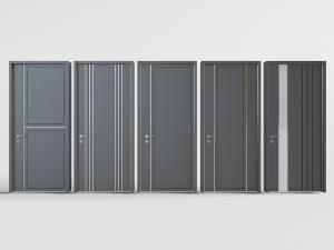 新中式装饰金属条的平开门