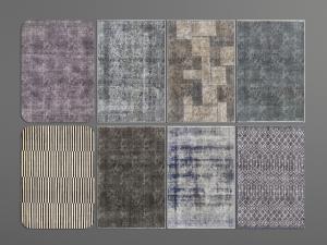 新中式长方形地毯3d模型 新中式长方形地毯