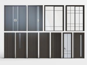 现代灰色办公室大门、入户门和玻璃推拉门