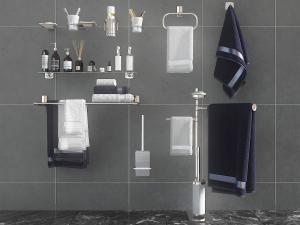 牙缸、毛巾和化妆品等卫浴小件